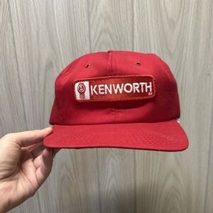 Kenworth Red Embroidered Logo Snapback Hat Cap Men's Y2K Trucker Style 90's
